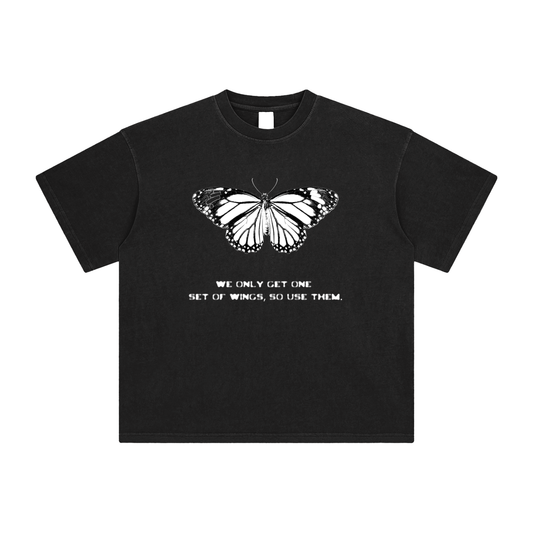 Butterfly Oversized Tee | Black
