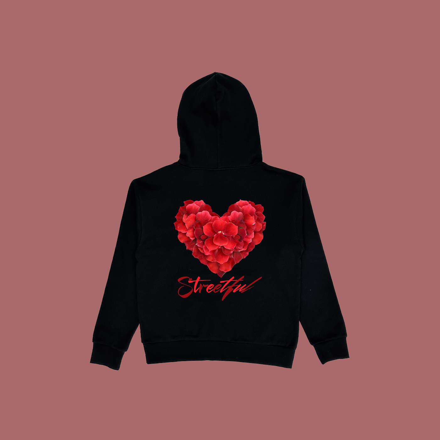 PREMIUM Red Heart Hoodie Black Streetful Clothing Dept