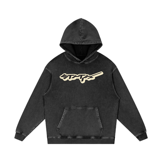 420 GSM Acid Wash Hoodie v2 | Black