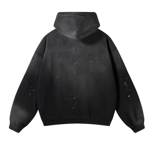 360 GSM Blank Tattered Hoodie | Black