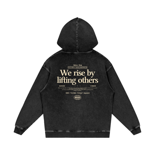 420 GSM Acid Wash Oversize Hoodie | Black