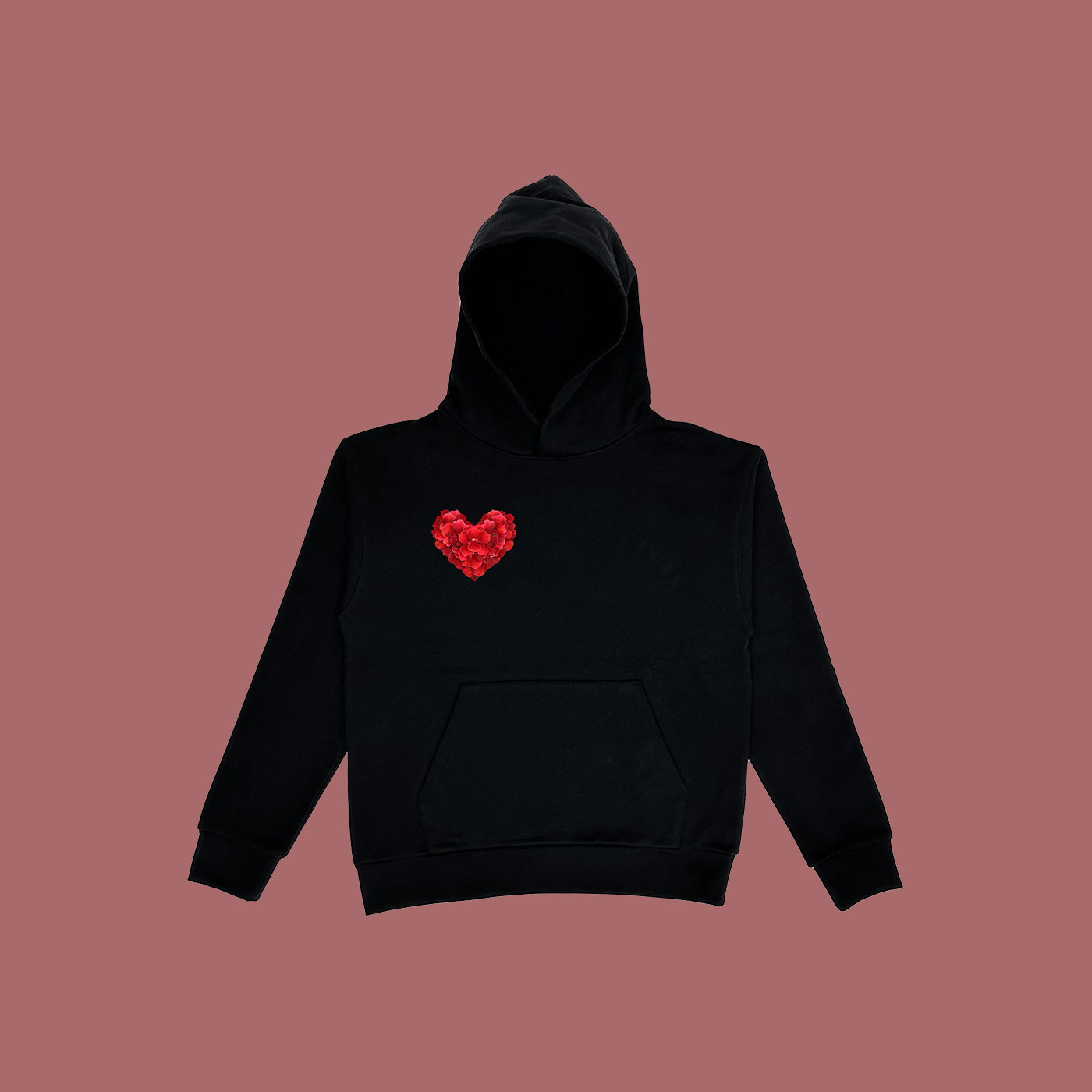 PREMIUM Red Heart Hoodie Black Streetful Clothing Dept